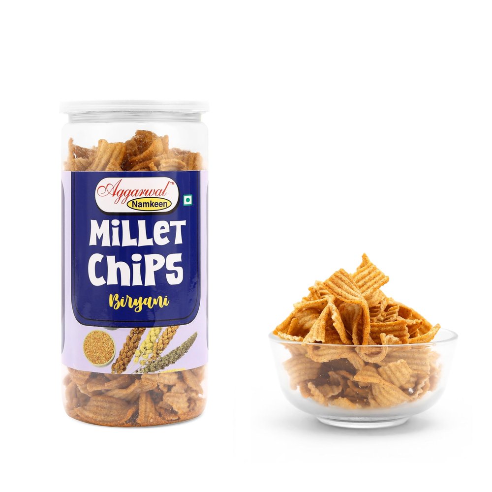 Biryani Flavoured Millets Chips  Spicy & Aromatic Snack Made with Healthy Millets | Baked, Not Fried | Gluten-Free & Clean Label | 150g