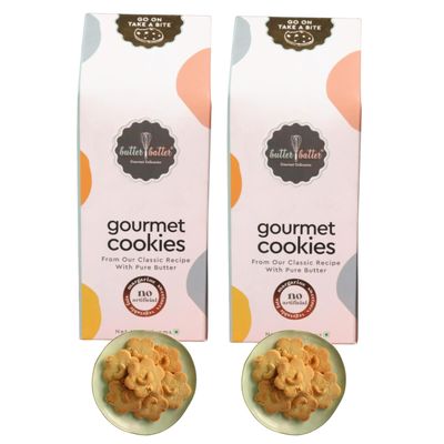 Butter Batter Gourmet Premium Cookies with Cashew flavour | 100% Eggless, Pure Butter, No Margarine and No Preservatives Biscuits Perfect for snacking dessert or gifting | Pack of 6, 1080gm (180gm x 6)