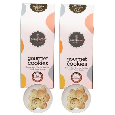 Butter Batter Gourmet Premium Cookies with Vintage Chocochip flavour | 100% Eggless, Pure Butter, No Margarine and No Preservatives Biscuits Perfect for snacking dessert or gifting | Pack of 4, 720gm (180gm x 4)