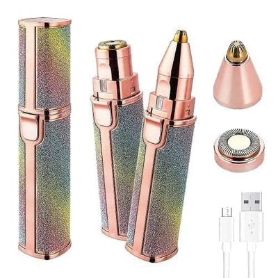 Kewix Portable Eyebrow Trimmer and Epilator for Women, Facial Hair Remover for Face and Lips (Multicolour)