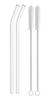 CROCKERY HUB Reuseble Glass Straw with Straw Cleaner Brush Transparent Clear Reusable Straw Glass, Elegant Alternate to Stainless Steel Straws for Drinking Juice, Smoothie (2 Straw & 2 Cleaning Brush) view 1