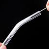CROCKERY HUB Reuseble Glass Straw with Straw Cleaner Brush Transparent Clear Reusable Straw Glass, Elegant Alternate to Stainless Steel Straws for Drinking Juice, Smoothie (2 Straw & 2 Cleaning Brush) view 3
