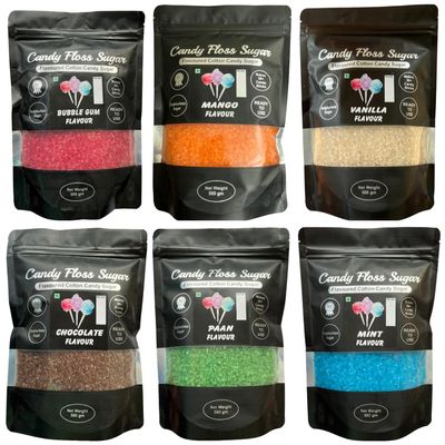 Candy Floss/Cotton Candy Sugar (Flavoured) Bubble Gum, Mango, Vanilla, Chocolate, Paan, Mint