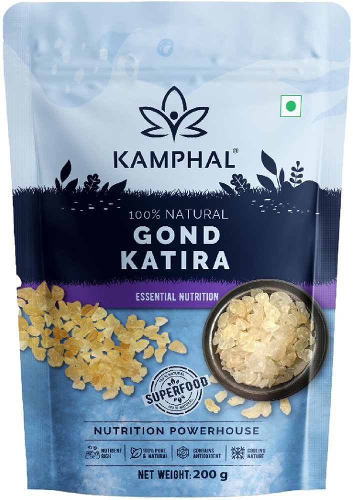 Kamphal Premium Gond Katira 200gm | Pure 100% Natural Almond Gum, Badam Pisin | Tragacanth Gum | High Cooling Properties | Superfood
