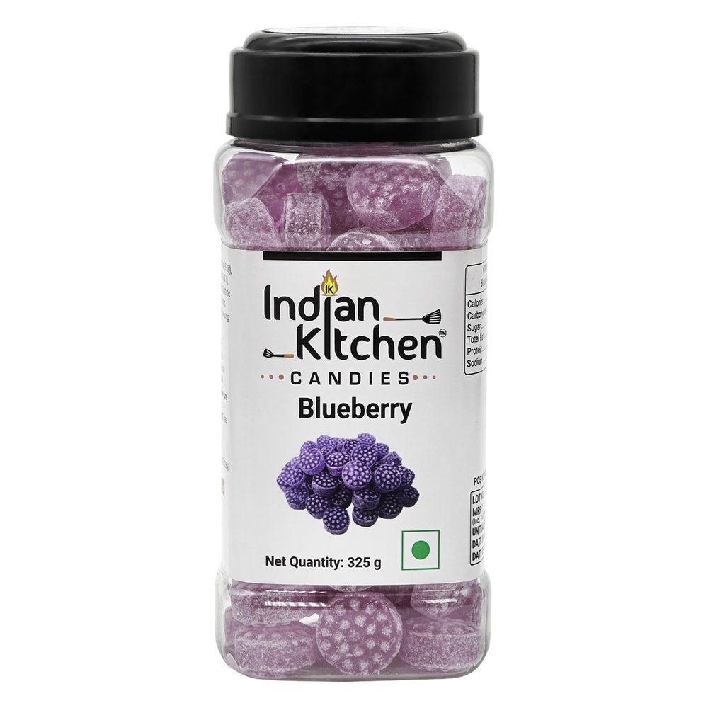 Indian Kitchen Blueberry Candy 325g | Experience the Sweet and Tangy Blueberry Burst | A Delightful Candy Treat for All Ages | Perfect for Anytime Snacking and On-the-Go Enjoyment