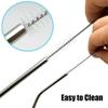 Allefit Set of 4 Stainless Steel Straws & Brush (2 Straight Straws, 2 Bent Straws, 1 Brush) view 2