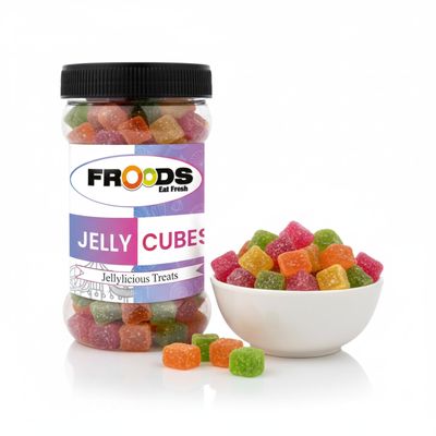 Froods Colorful Fruit Flavored Jelly Candies, Soft & Chewy Sugar Coated Bites, Vegan Snack for Children & Adults (250g Single Pack)