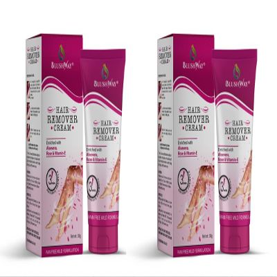 Blushway Hair Remover Cream (Rose), 30 gm | Effective for Legs, Arms & Underarms | Infused with Rose, Aloe Vera & Vitamin E | Smooth & Gentle Formula (Pack of 2)