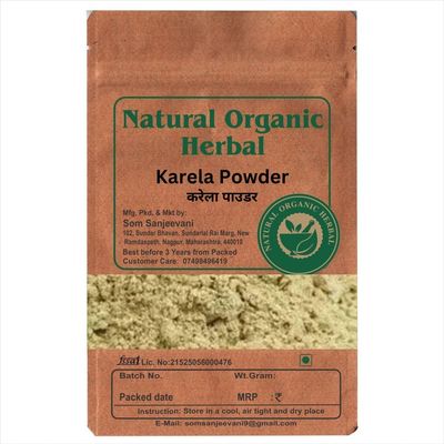 Natural Organic Herbal Karela Powder-100G-Supports Healthy Blood Sugar Levels-Natural-No Mixing--With 50g Multani Mitti Powder