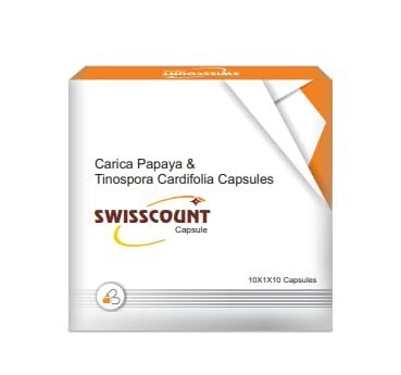 Friska Swiss Count Carrica Papaya & Tinospora Cordifolia Capsules - 20 Capsules