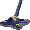 360 self Squeeze Rotatable Adjustable Multifunctional Mop with Stainless Steel Long Handle Push-Pull Leaf Shape Cleaner for Floor, Wall, Gap, and Corner House (Pack of 1, Blue). view 1