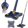 360 self Squeeze Rotatable Adjustable Multifunctional Mop with Stainless Steel Long Handle Push-Pull Leaf Shape Cleaner for Floor, Wall, Gap, and Corner House (Pack of 1, Blue). view 2