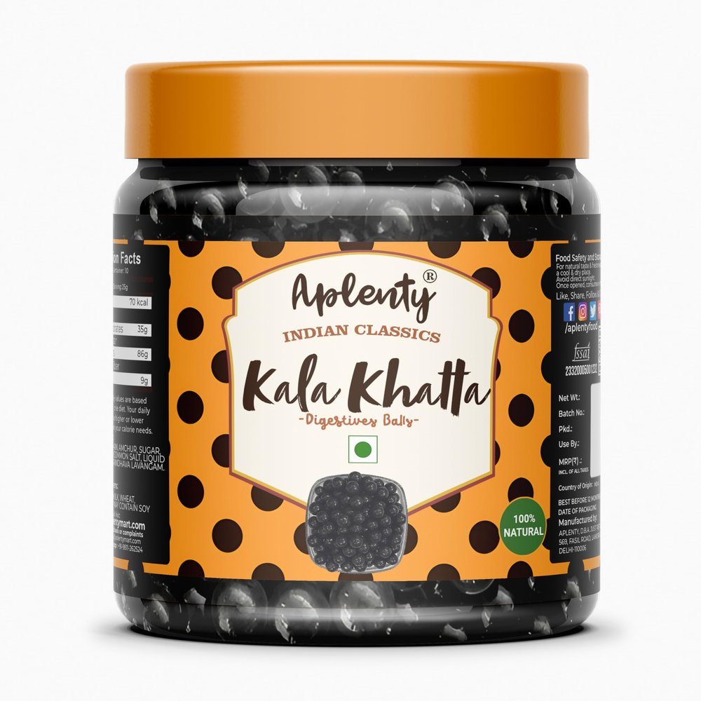 Aplenty Kala Khatta Goli | Big Black Candy Balls | Khatti Mitthi Goli | Chatpati Goliya | Sweet Sour Candies (900g)