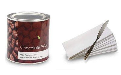 FLUZOV Chocolate Hair Removal Hot Wax For Women | Waxing Strips | Waxing Knife
