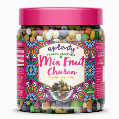 APLENTY Mix Fruit Churan Toffee Digestive Chooran Toffee Mixed Fruit Candy Gatagat Pineapple Guava Imli Anardana Mango Laduu Churan Balls (200G)