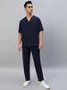HIRAWATS Men's V-neck Half Sleeves Scrub Set | Long-lasting Wrinkle Free Fabric | Top & Bottom Set with Multiple Spacious Pockets | All Day Comfort for Healthcare Professionals & Interns (3XL) view 2