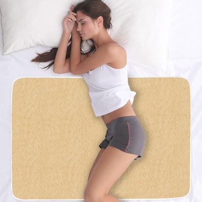 ADBENI HOME Waterproof Washable Incontinence Bed Pad | Cotton Towel Fabric Mat 400GSM | Reusable Underpad with 4-Layer Protection | Dual-Sided Absorbent Mat | Bed & Furniture Protector | 40X30 Beige