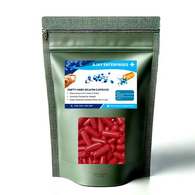 AJAY ENTERPRISES Empty Vegetarian Capsules(Pack of 500) (Red, SIZE 1 (375 MG))