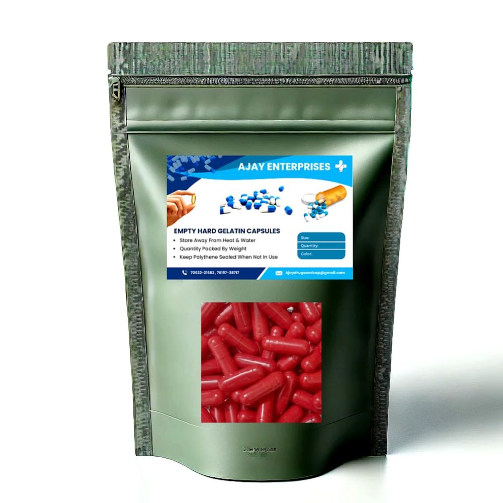 AJAY ENTERPRISES Empty Vegetarian Capsules(Pack of 500) (Red, SIZE 1 (375 MG))