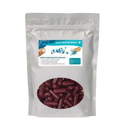 AJAY ENTERPRISES Empty Gelatin Capsules, (Pack of 500) (Maroon, SIZE 00 (1000 MG))