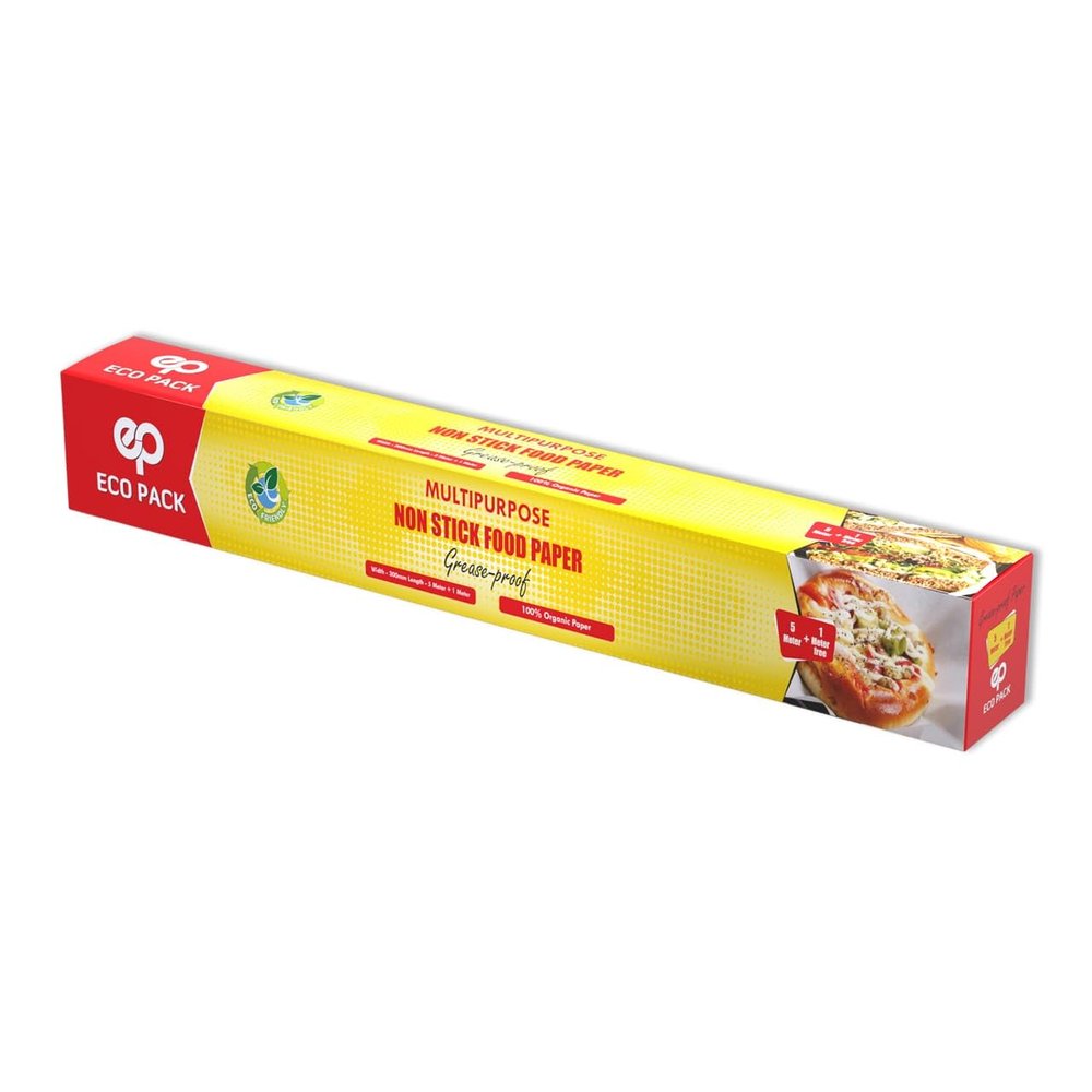 5 Meter + 1mtr Free Grease-Proof Paper, Wrap Multipurpose Non-Stick Food Paper, Organic Paper for Baking, Wrapping, Cooking and Food Packaging Paper Roll (1)