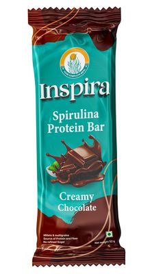 Inspira Creamy Chocolate Spirulina Powered Nutritional Bars | Pack of 6 x 52g | 9.81 g Protein | 4.2 g Dietary Fibre | No Artificial Sweeteners Preservatives or Refined Sugar| All Natural Ingredients