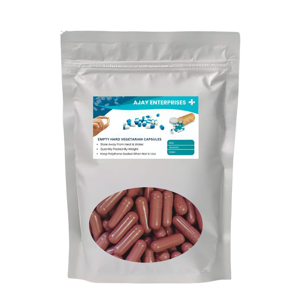 AJAY ENTERPRISES Empty Vegetarian Capsules(Pack of 500) (Maroon, SIZE 0 (500 MG))
