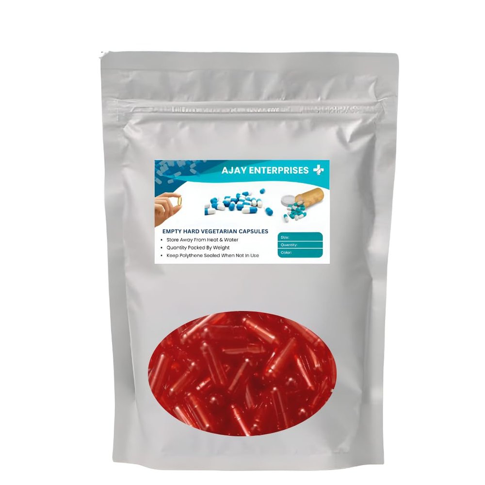AJAY ENTERPRISES Empty Vegetarian Capsules(Pack of 500) (Red Metalic, SIZE 0 (500 MG))