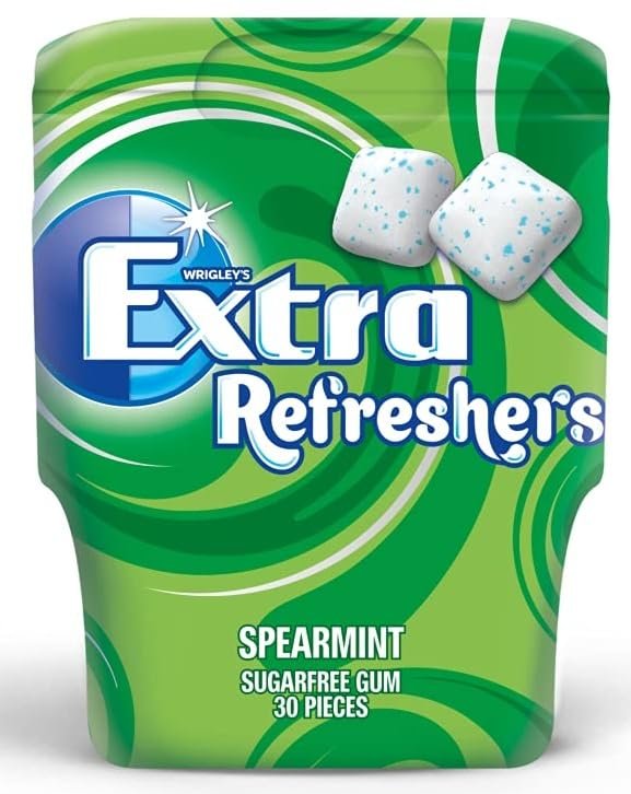 Extra Refreshers Spearmint Flavor Perfect For Freshening Breath Sugar-Free Chewing Gum 67gm