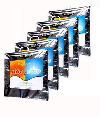 Take Away Hot and Cold Large Bag for Food Storage, Reusable Thermal Bag Pack of 5 Aluminium Foil (3 Layer Protection Size - 49 x 51 cm)