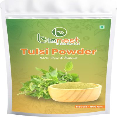 Bionest Herbals Tulsi Powder - 800 gm | Holy Basil | Krishna Tulsi | Rama Tulsi | Immunity & Respiratory Wellness | Ideal for Tea & Kadha