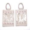 Sainik's Jute Bags Transparent Clear Window Stripped Jute Bags for Wedding Return Gifts Basket Room Hamper Tote Bag with Zipper, Goody Bag for Return Gift (25CMX29CMX15CM) Pack of 6 Bags view 1