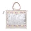 Sainik's Jute Bags Transparent Clear Window Stripped Jute Bags for Wedding Return Gifts Basket Room Hamper Tote Bag with Zipper, Goody Bag for Return Gift (25CMX29CMX15CM) Pack of 6 Bags view 3