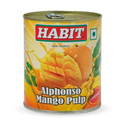 HABIT Alphonso Mango Pulp 850g Ripened Alphonso Mangoes | Smooth & Aromatic | Perfect for Juices, Shakes, Lassi, Ice Cream, Jams & Desserts