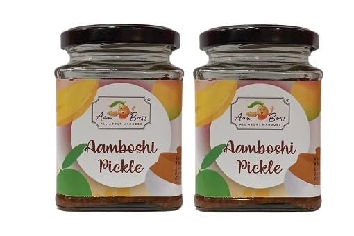 Aam boss Dry Mango Pickle Organic, Fresh, Spicy, And Delicious Pure Veg Achaar With No Artificial Additives (500 Gram) (Pack of 2)