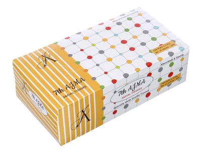 7TH AJMA Facial Tissue | Absorbent & Gentle | 2 Ply Facial Tissue Box |100 Pulls / 200 Sheets per Box (Yellow)