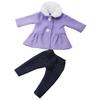 Fashion Girl Doll Winter Coat & Pants for 18inch American Doll Accs Purple view 2