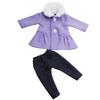 Fashion Girl Doll Winter Coat & Pants for 18inch American Doll Accs Purple view 4