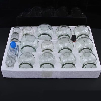 Acupuncture Hijama Fire Glass Cups Set Of 16 Pieces For Cupping Therapy