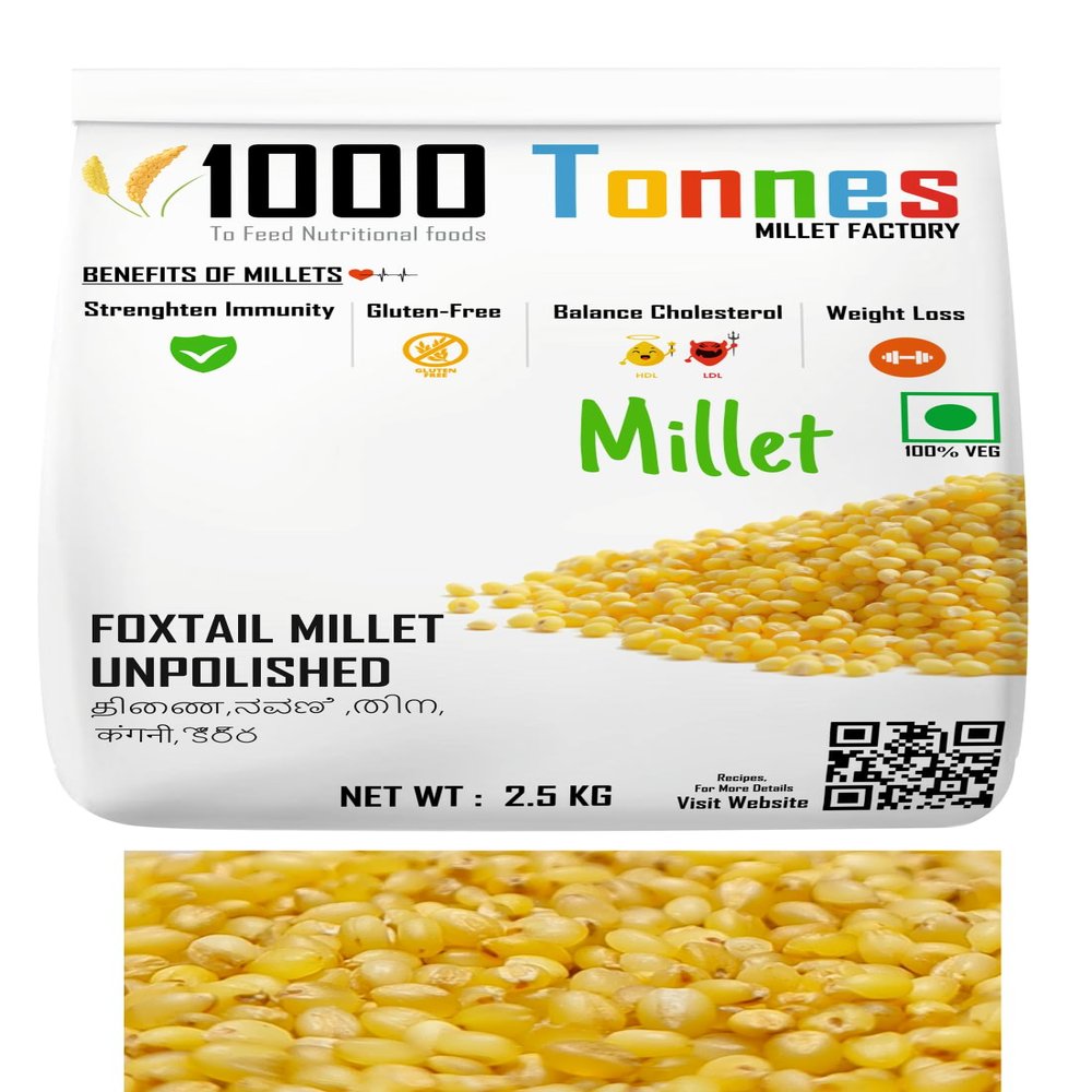 500g- Foxtail Millet Unpolished (EXPORT QUALITY) Foxtail Millet, Navane, Kangni, Thinai, Korra, Thina | millets | millet keeps body healthy