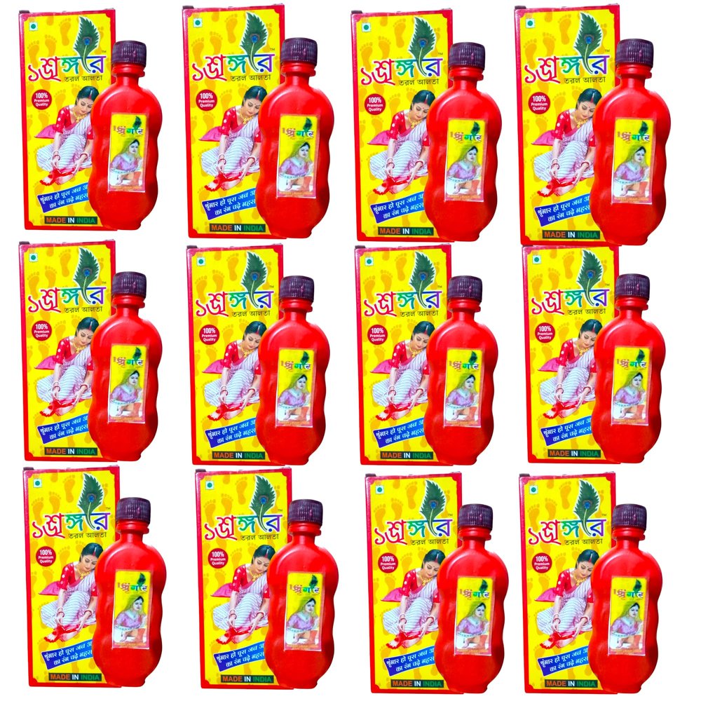 Alta Red for Hands and Feet, Classical dancer and Married Women Pack of 12 each 50gm(12x50gm) long lasting smudge proof