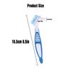 3 PCS Denture Brush Double Sided Toothbrush for Cleaning Multi Layer Bristles and Rubber Anti Slip Handle Used for Denture Cleaning and Care Green Purple Blue view 2