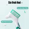 3 PCS Denture Brush Double Sided Toothbrush for Cleaning Multi Layer Bristles and Rubber Anti Slip Handle Used for Denture Cleaning and Care Green Purple Blue view 4