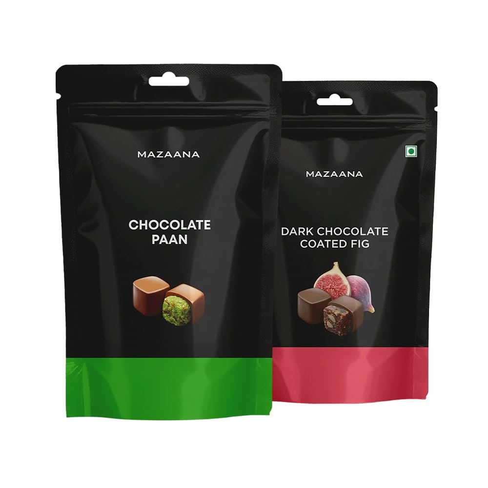 Mazaana Chocolate Paan + Fig Combo | Delicious Fusion Snack Pack | Perfect for Gifting & Everyday Indulgence | (Pack of 2)