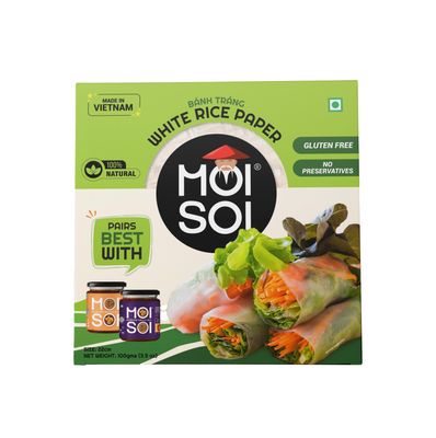 MOI SOI Vietnamese White Rice Paper (BNH TRNG), 100g (Gluten Free | No Preservative)