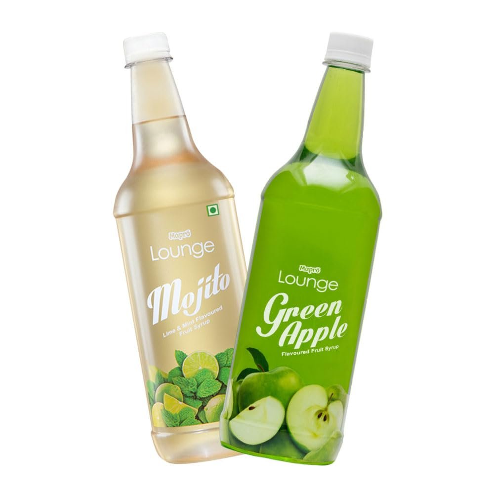 Mapro Mojito (1 L) + Green Apple (1 L) Lounge Drink Combo | Refreshing Beverages for Parties & Everyday Enjoyment | Pack of 2