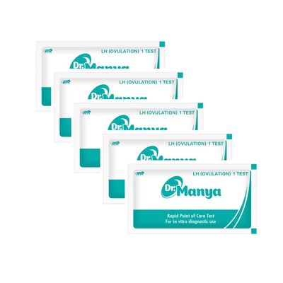Dr. Manya LH Ovulation Test Kit | Pack of 5 | Rapid & Accurate Fertility Predictor for Women | Easy Home Testing for Family Planning & Conception