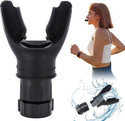 GALV Portable Breathing Trainer, Adjustable Resistance Lung Trainer, Boost Endurance Performance & Respiratory Fitness, Soft Silicone for Exercise, Suitable for Outdoor Exercise(1pcs)(6 X 10 cm)(Black Color)