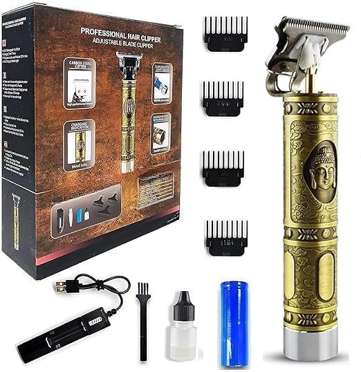 ERR Beard Trimmer For Men, Professional Hair Clipper, Adjustable Blade Clipper and Shaver, Close Cut Precise Hair Machine, Body Trimmer Perfect Men's Grooming Kit (Metal Body)