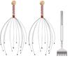 2-in-1 Back Scratcher & Scalp Massager Set  Telescopic Stainless Steel Scratch Tool (6.1'' to 19.68'') and Rubber-Tipped Head Relaxation Massager  Portable Self-Care Kit for Itch Relief & Stress Relief - Combo 2 Set view 1
